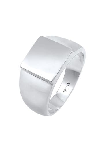 KUZZOI Ring Siegelring Rechteckig 925 Silber