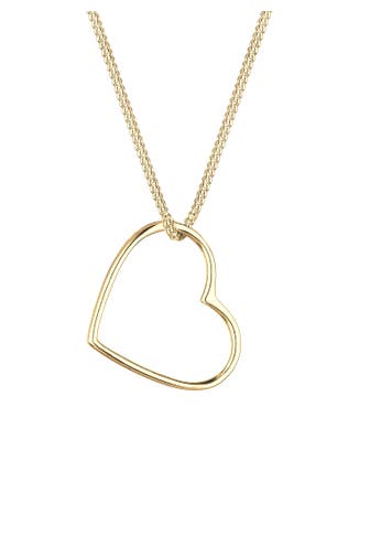 ELLI Kette Herz Anhänger Liebe Cut Out Schmuck Geschenk 925 Silber Gold