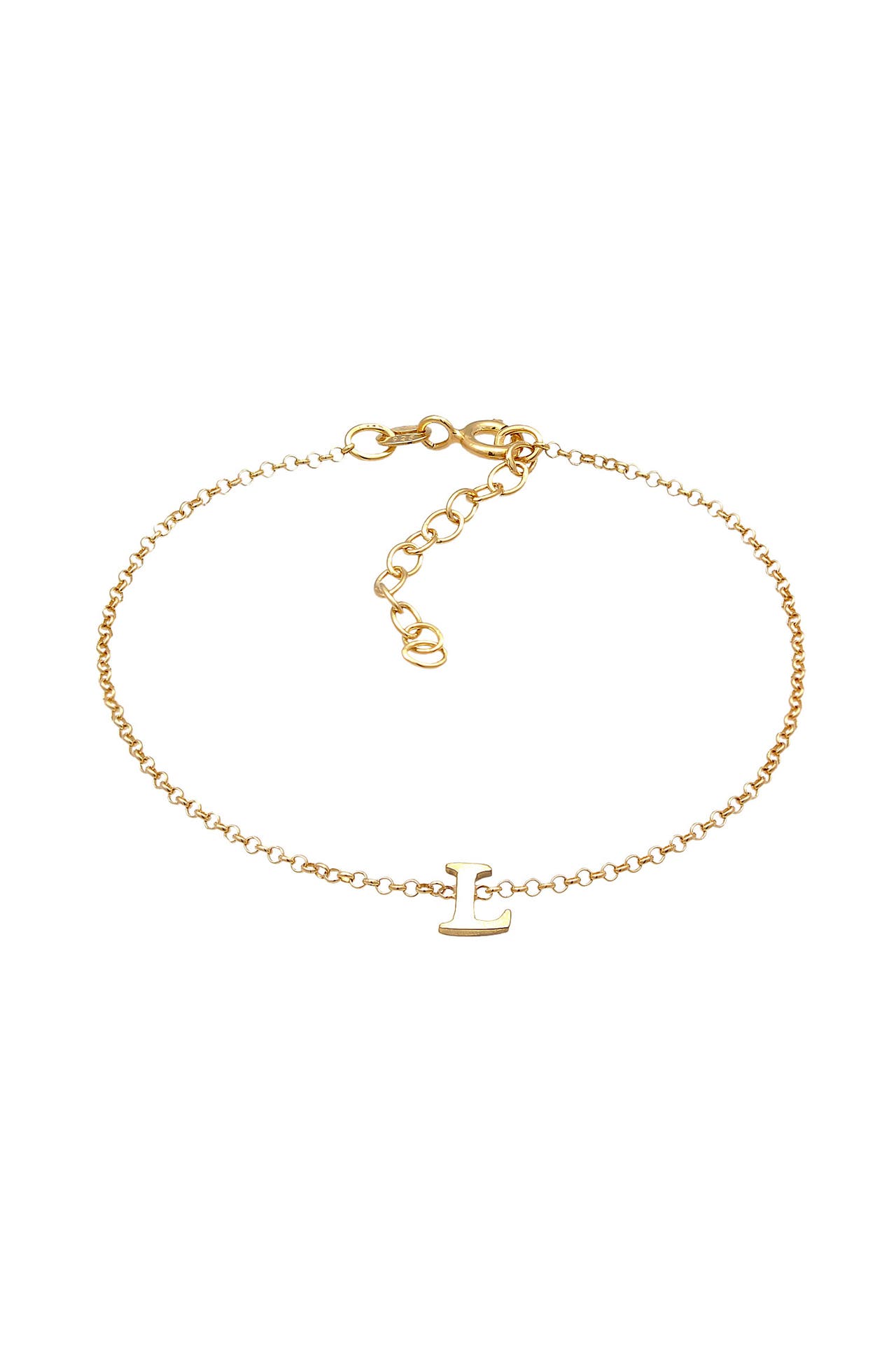 ELLI Armband Buchstaben Initialen Anhänger L 925 Silber Gold, Bild 1