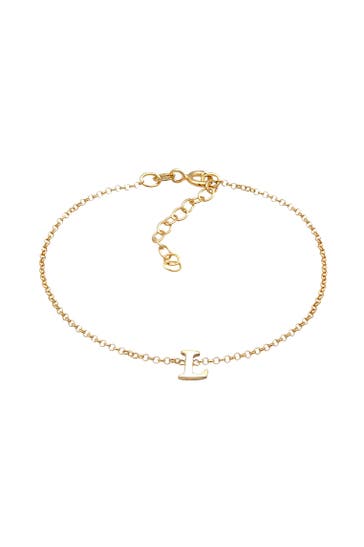 ELLI Armband Buchstaben Initialen Anhänger L 925 Silber Gold