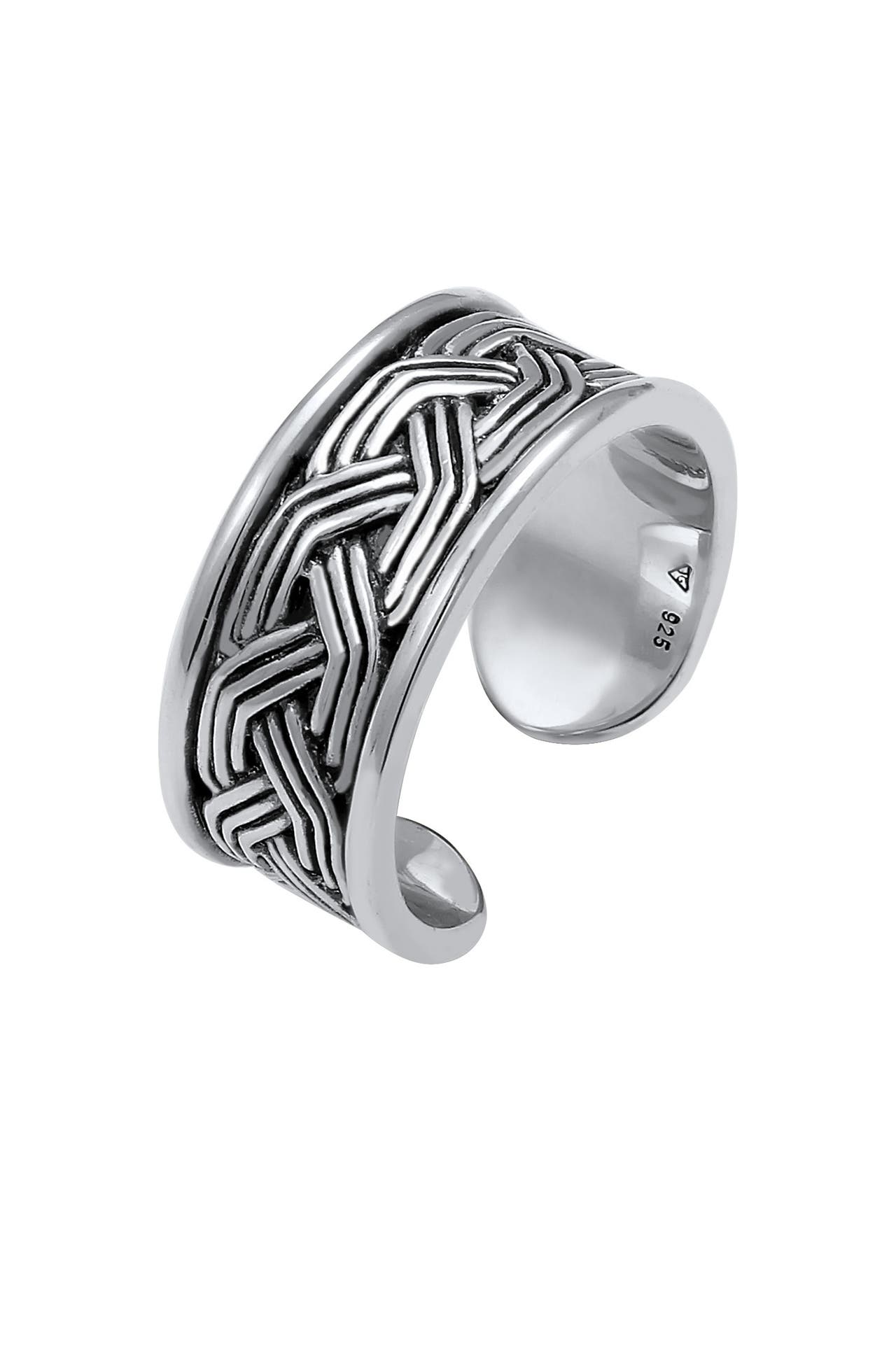 KUZZOI Ring Herren Bandring Ornament Design Offen 925 Silber Silber, Bild 1