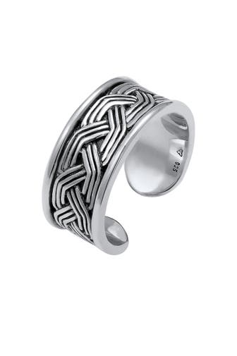 KUZZOI Ring Herren Bandring Ornament Design Offen 925 Silber Silber