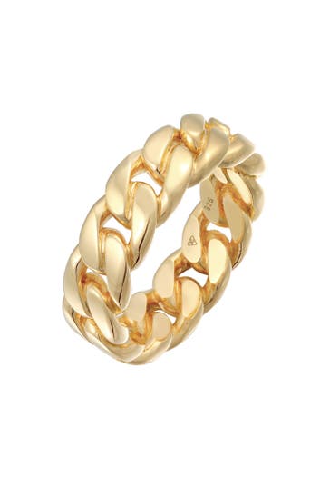 ELLI Ring Bandring Chunky Chain Glieder Trend 925 Silber Gold