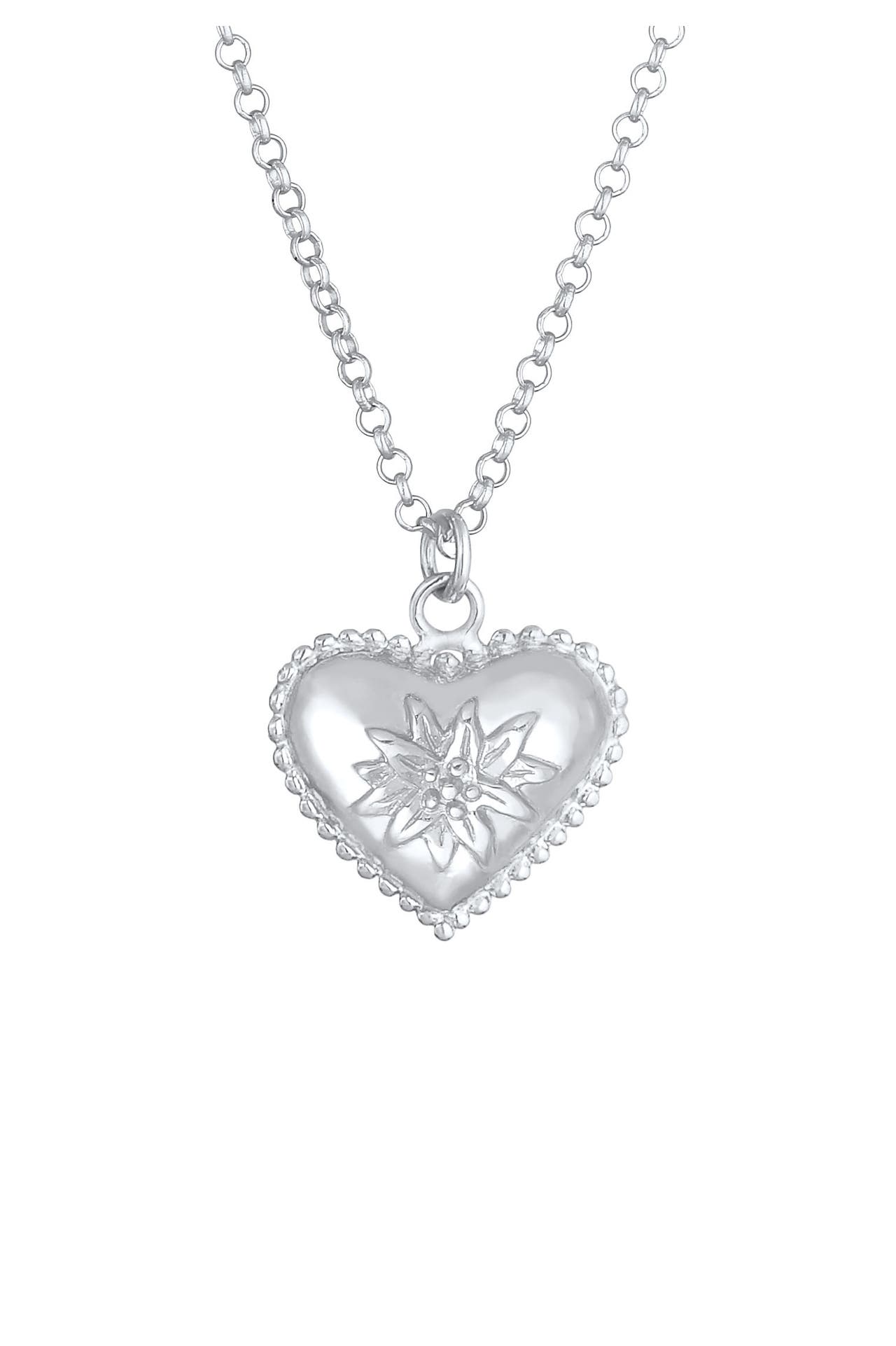 ELLI Kette Elli Halskette Edelweiss Herz Dirndl Look 925 Silber Silber, Bild 1