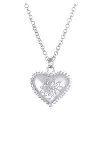 ELLI Kette Elli Halskette Edelweiss Herz Dirndl Look 925 Silber Silber