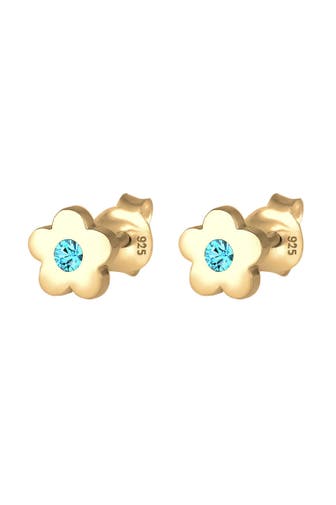 ELLI Ohrringe Kinder Blume Rosa 925 Silber, mit Kristallen von Swarovski®