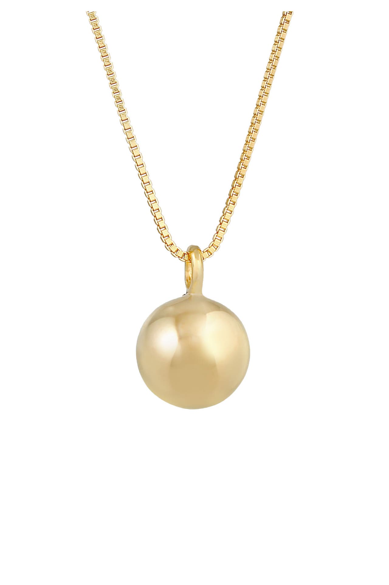 ELLI PREMIUM Kette Kugel Anhänger Rund Basic 925 Silber Gold, Bild 1