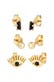 Ohrringe Stecker Evil Eye Kugel 3er Set 925 Silber, mit Kristallen von Swarovski® Gold