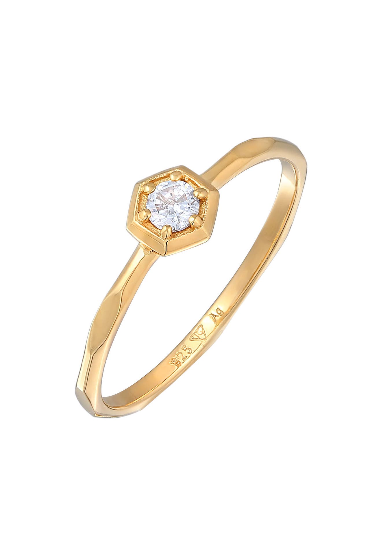 ELLI Ring Zirkonia Octagon Solitär 925 Silber, Bild 1