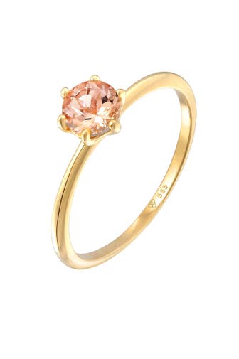 ELLI PREMIUM Ring Morganit Solitär Verlobungsring 585 Gelbgold Gold