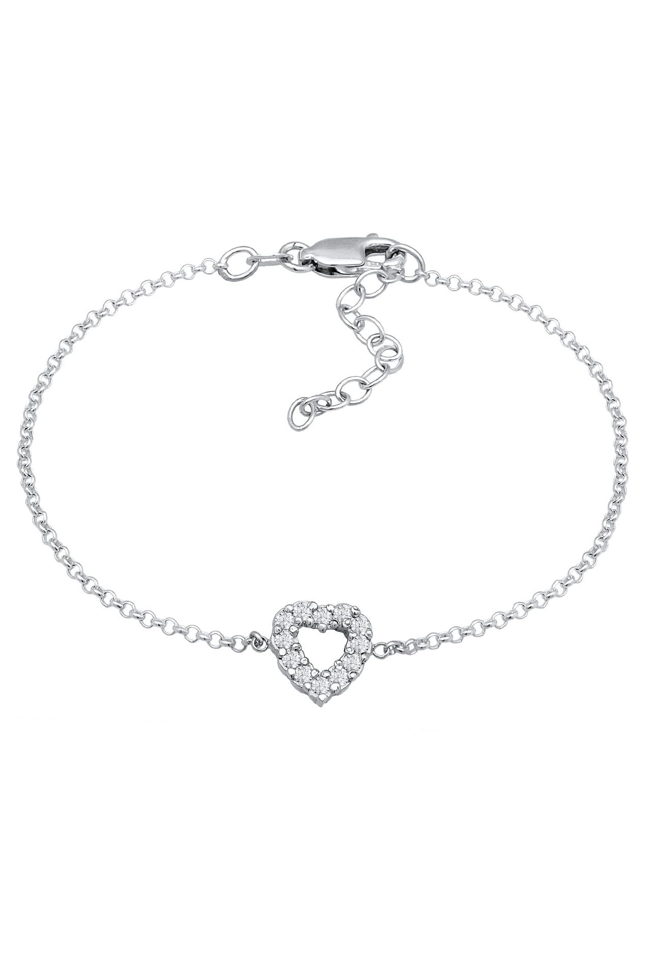 ELLI DIAMONDS Armband Herz Lab Grown Diamanten (0.18 ct) 925 Silber Silber, Bild 1