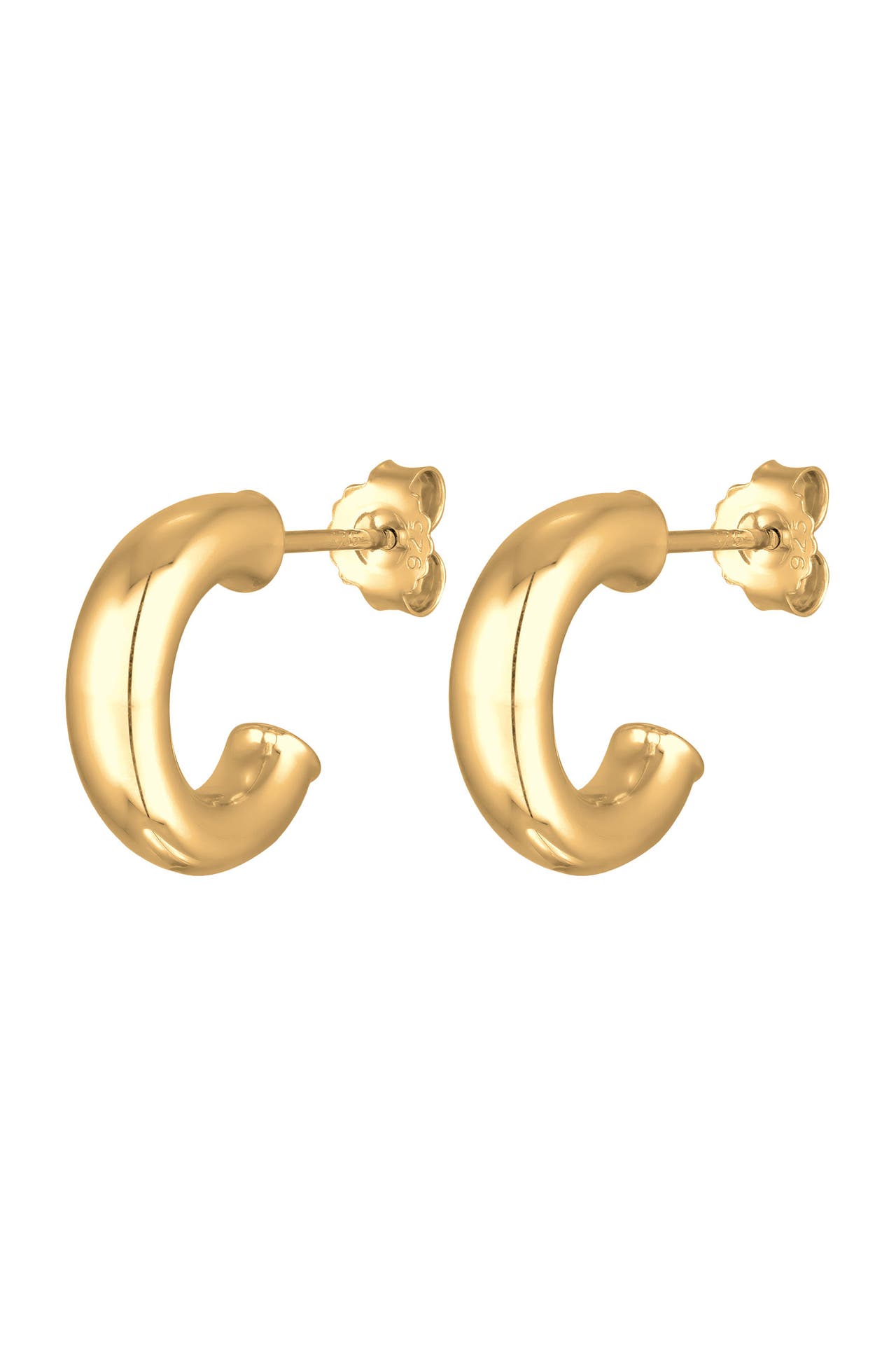 ELLI Ohrringe Creolen Ohrstecker Halbcreolen 925 Silber Gold, Bild 1