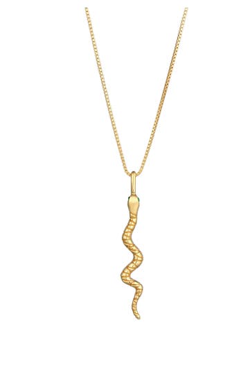 ELLI Kette Schlange Anhänger Kristalle 925 Silber Gold