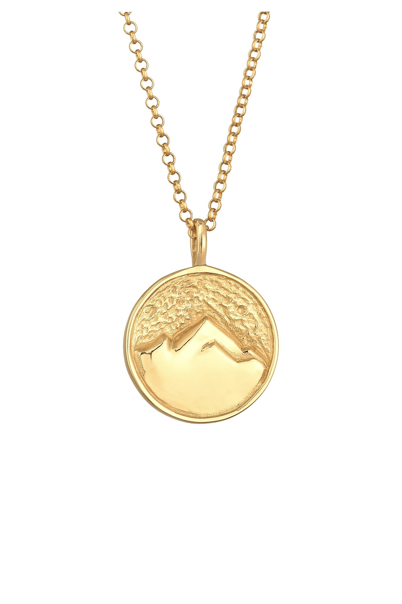 ELLI Kette Elli Halskette Münze Berge Alpen Mountain 925 Silber Gold, Bild 1