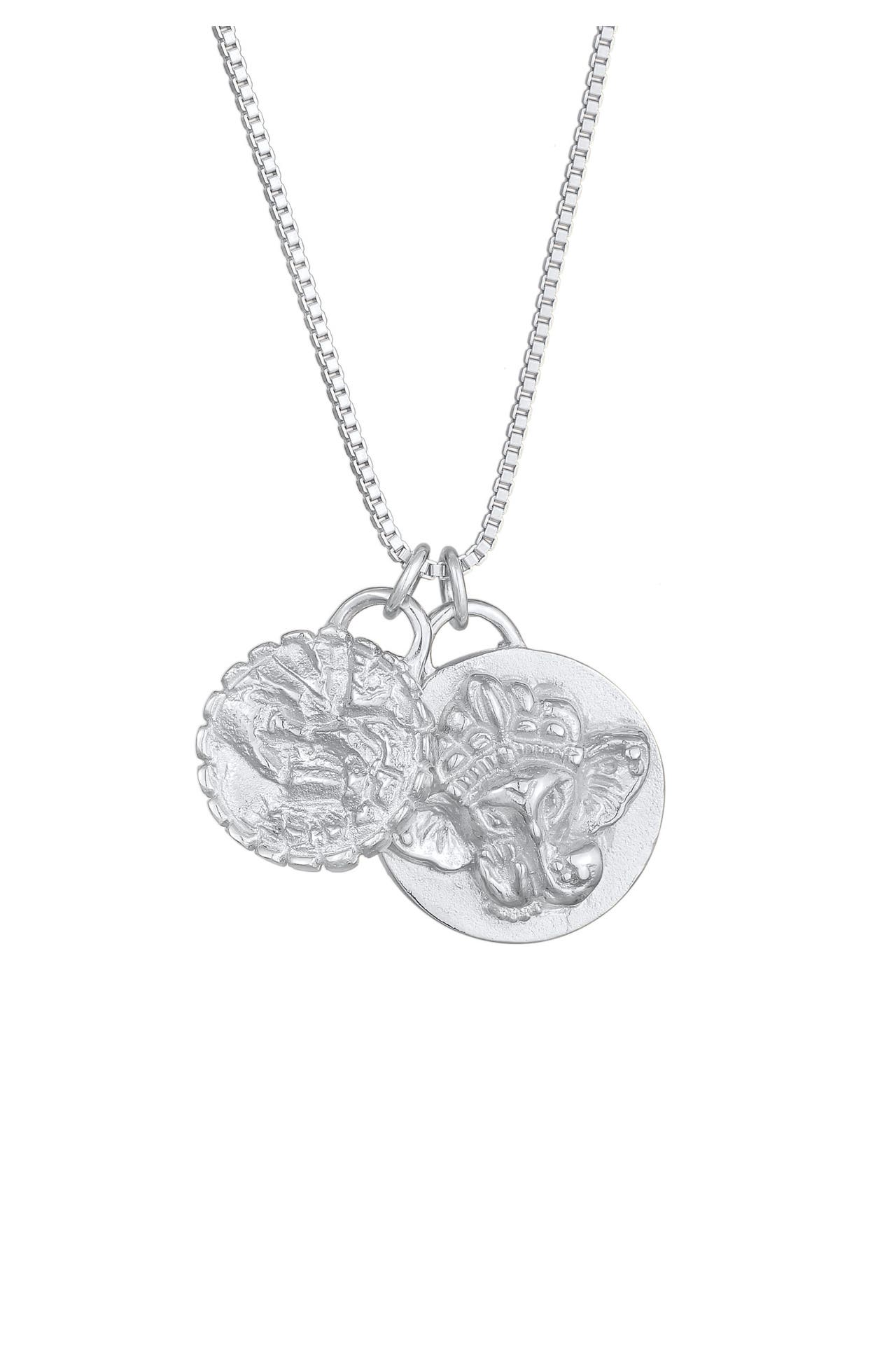 ELLI Kette Ganesha Disc Spirituell 925 Silber Silber, Bild 1