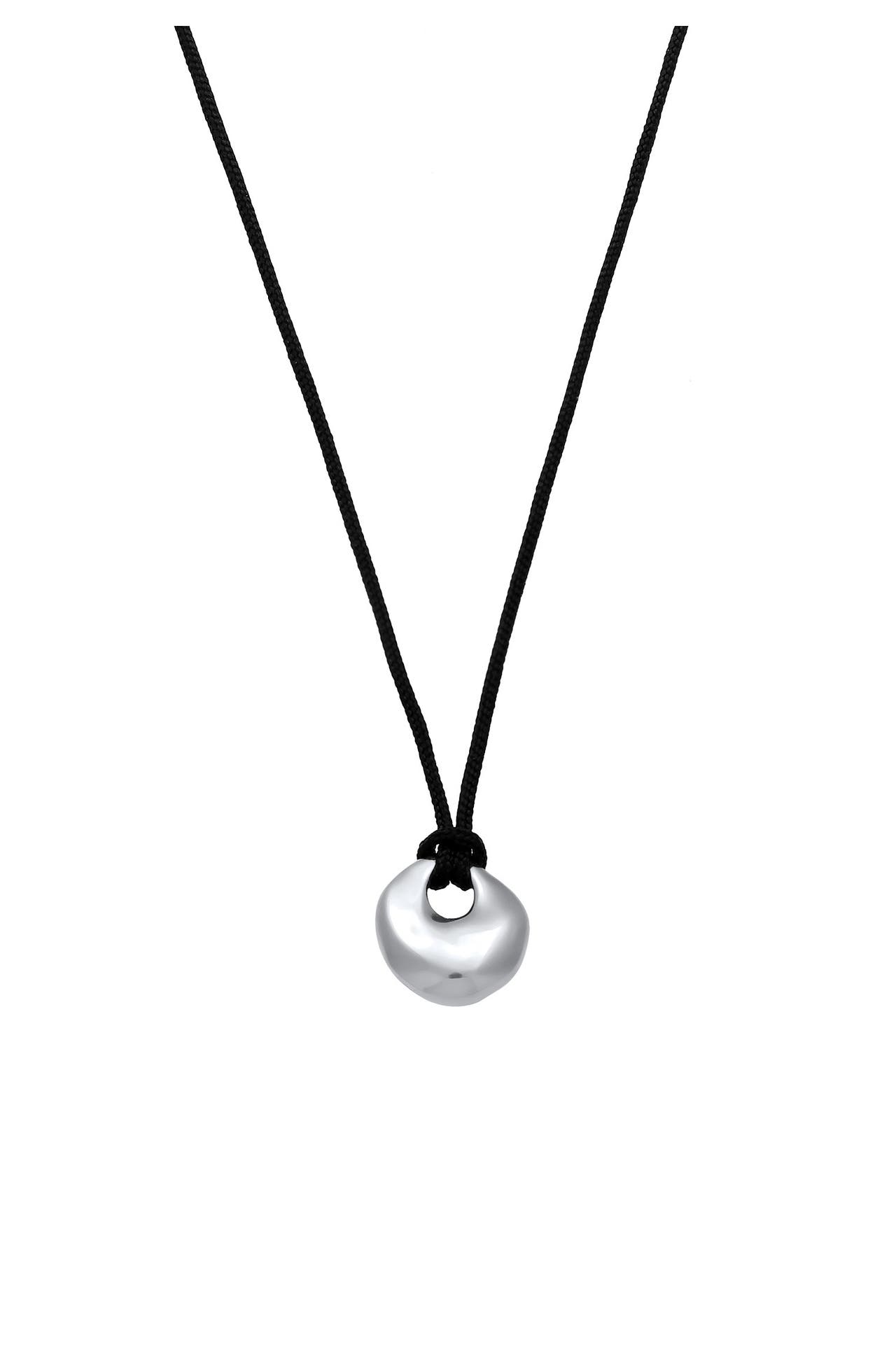ELLI Kette Nylon Disc Anhänger Organic Design 925 Sterling Silber Silber, Bild 1