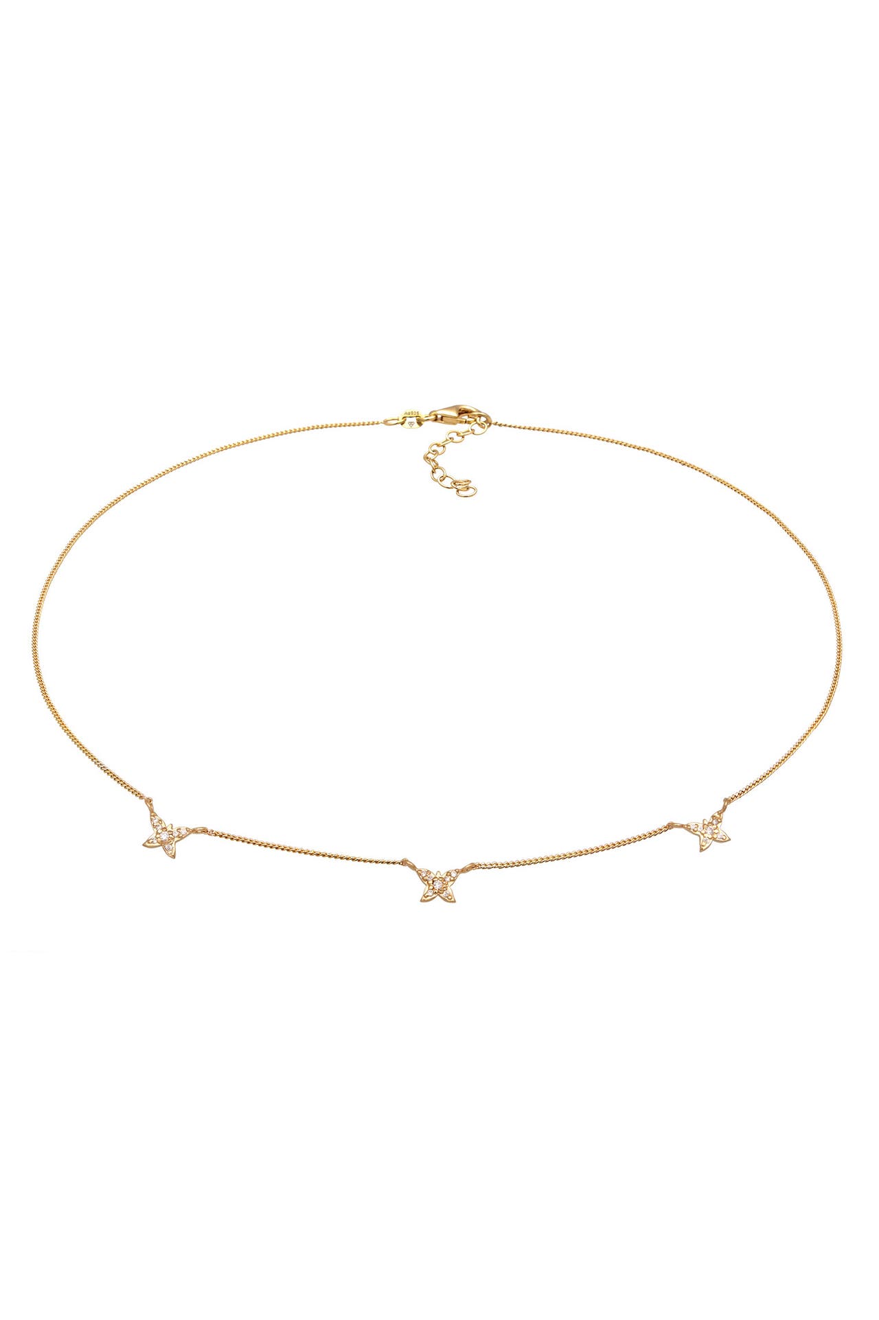 ELLI Kette Schmetterling Zirkonia Verspielt 925 Silber Gold, Bild 1