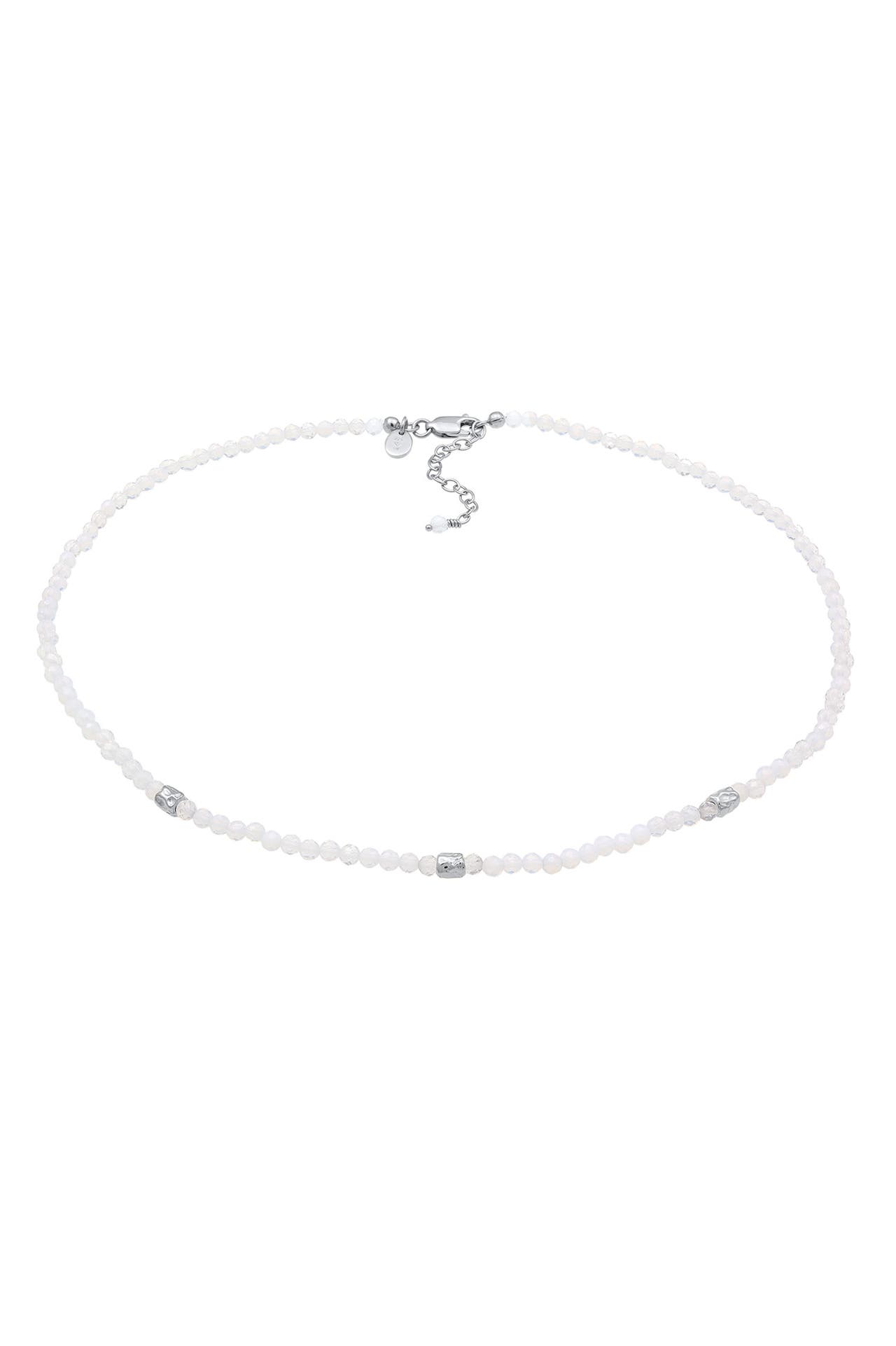 ELLI PREMIUM Kette Mondstein Regenbogen Perlen 925 Sterling Silber Silber, Bild 1