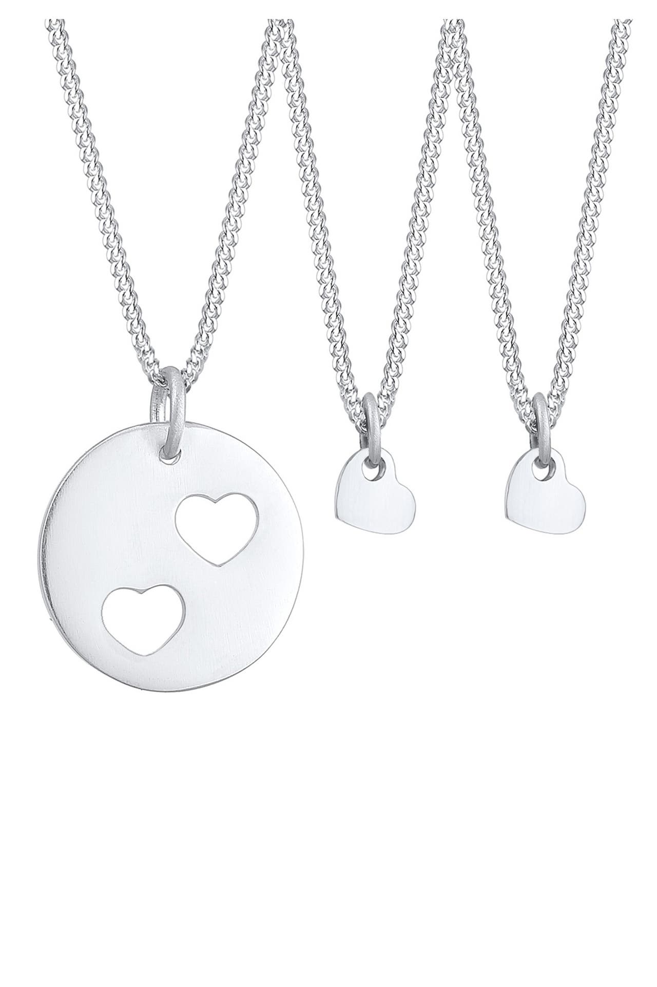 ELLI Kette Trio Herz Mutter Kind Cut Out Herz Set 925 Sterling Silver Silber, Bild 1