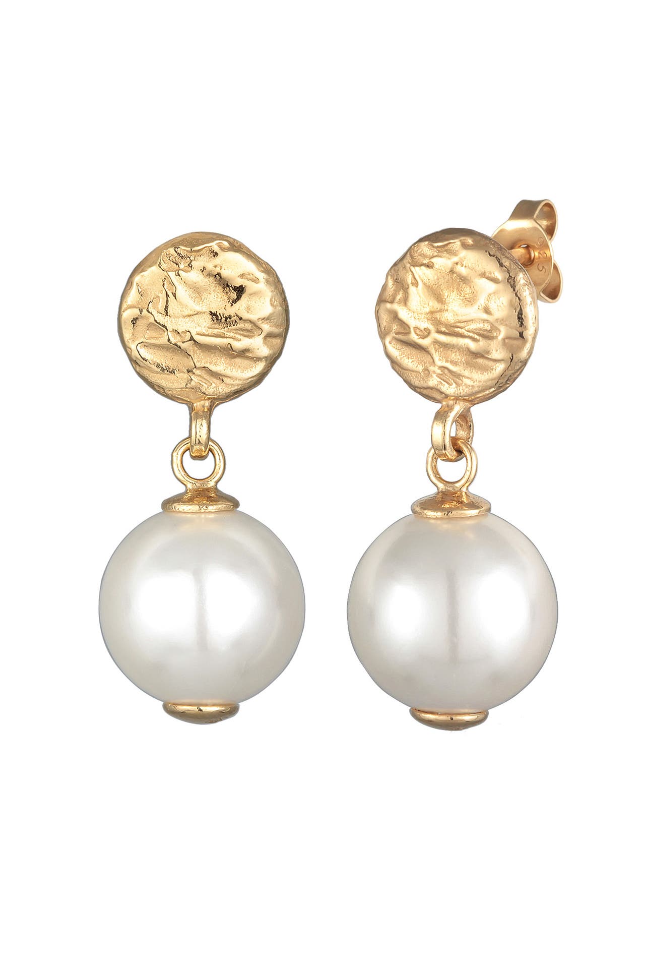 ELLI Ohrringe Muschelkernperle Plättchen 925 Silber vergoldet Gold, Bild 1