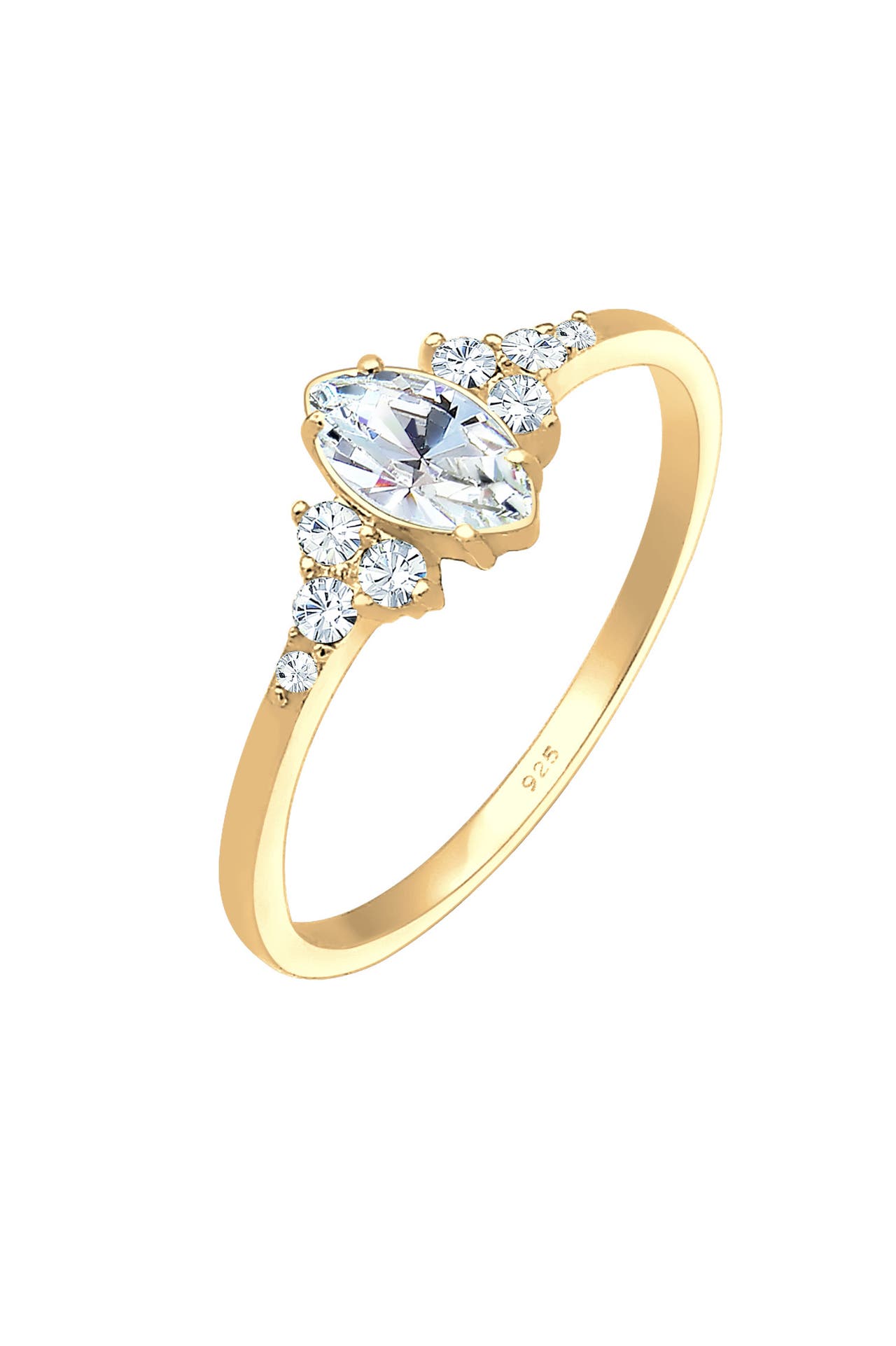 ELLI Ring Marquise Design 925 Silber, mit Kristallen von Swarovski® Gold, Bild 1