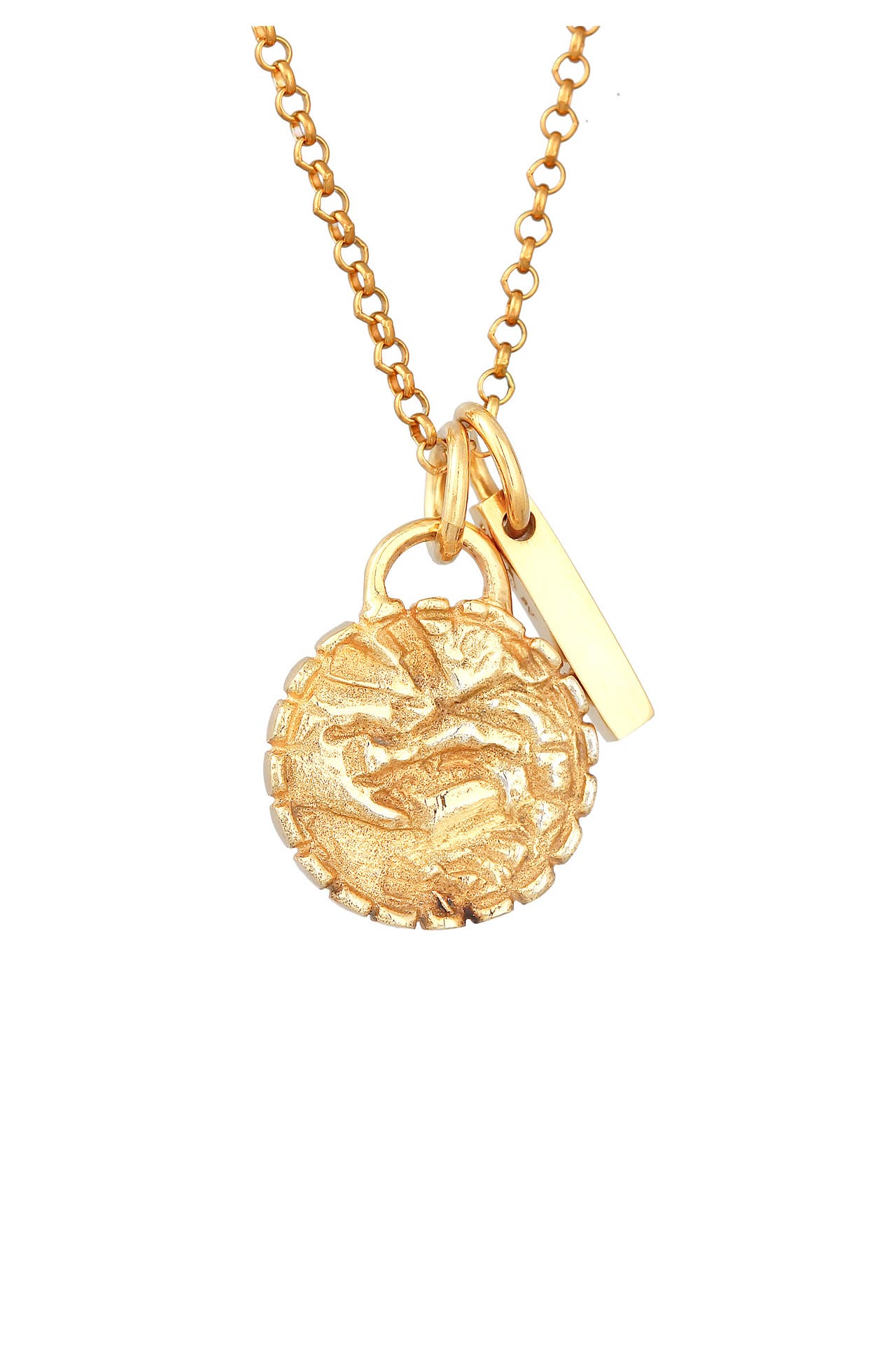 ELLI Kette Plättchen Vintage Stab Element Used 925 Silber Gold, Bild 1