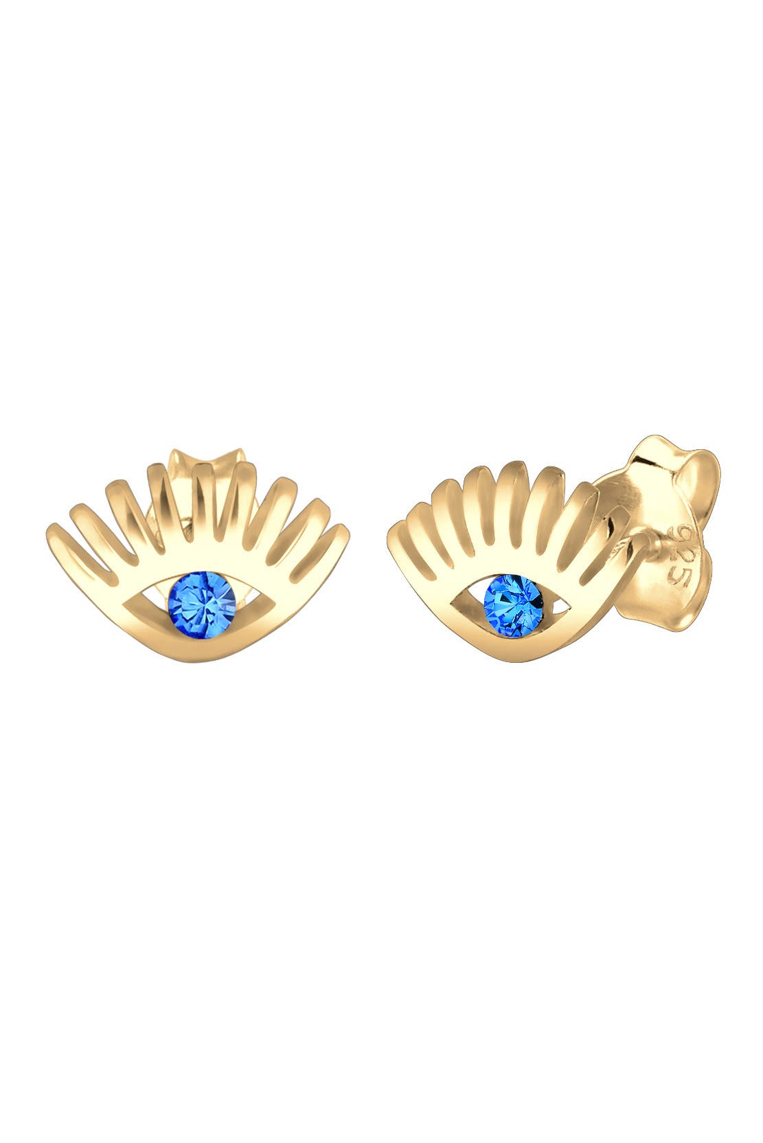 ELLI Ohrringe Ohrstecker Evil Eye Kristalle Blau 925 Sterling Silber Gold, Bild 1