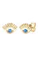 Ohrringe Ohrstecker Evil Eye Kristalle Blau 925 Sterling Silber Gold