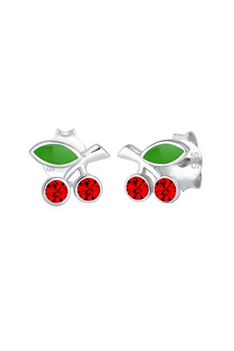 ELLI Ohrringe Kinder Kirschen 925 Sterling Silber, mit Kristallen von Swarovski®