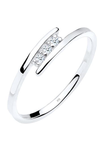 ELLI DIAMONDS Ring Diamant Weiß Brillantschliff (0.045ct) 925 Sterling Silber Weiß