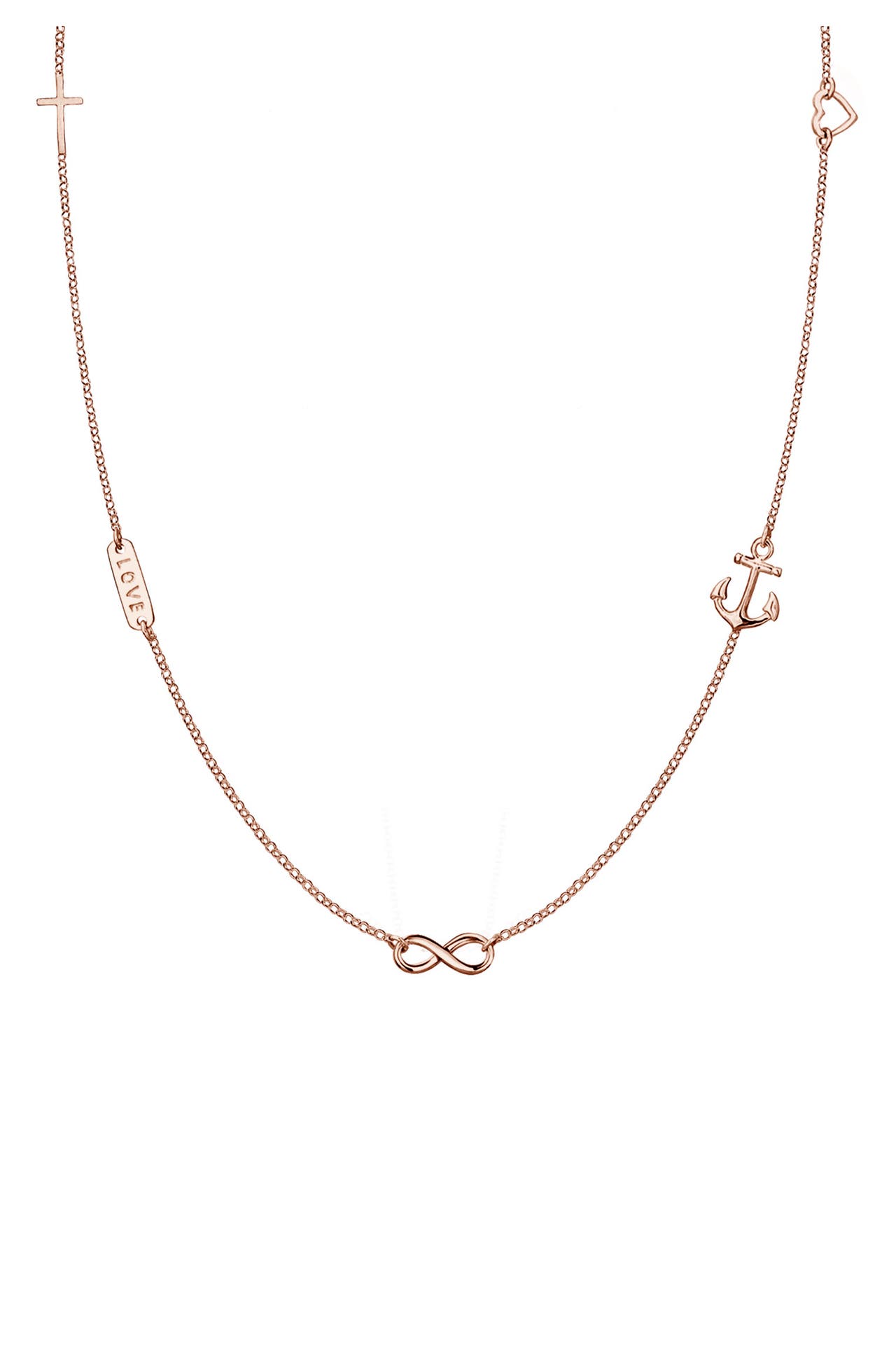 ELLI Kette Kreuz Herz Infinity Anker Stern 925 Sterling Silber Rosegold, Bild 1