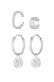 Ohrringe Creolen Earcuff Set im modischen Look 925 Silber Silber