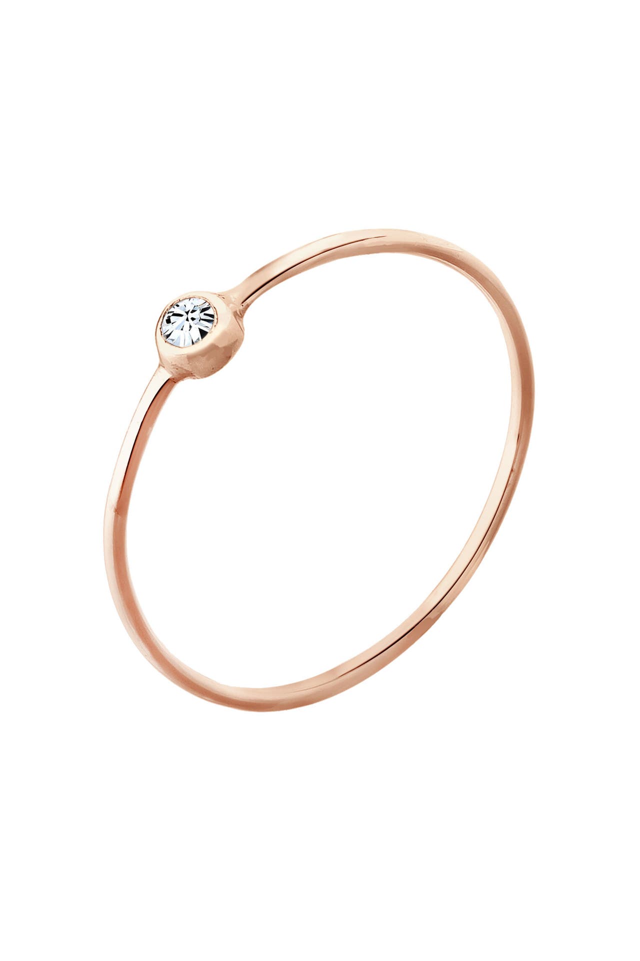ELLI Ring Solitär Stapelring 925 Silber, mit Kristallen von Swarovski® Rosegold, Bild 1