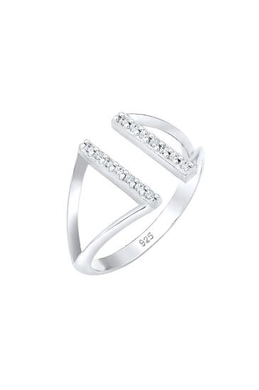 ELLI Ring Geo Resize Offen Kristalle 925 Silber Silber