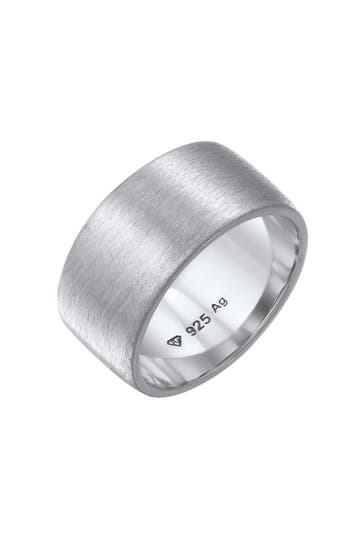 ELLI Ring Bandring Breit Matt Gebürstet Basic 925 Silber Silber