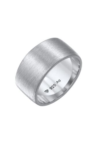ELLI Ring Bandring Breit Matt Gebürstet Basic 925 Silber Silber