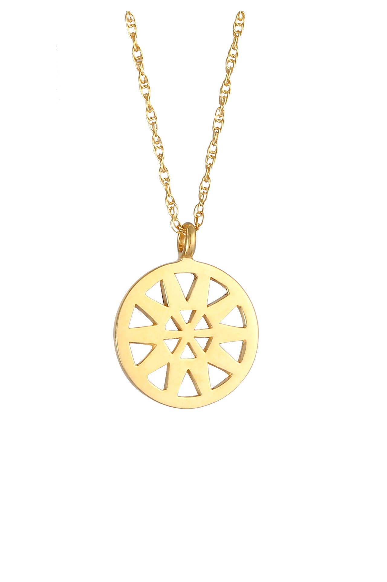 ELLI Kette Münze Dreieck Ornament Anhänger 925 Silber Gold, Bild 1