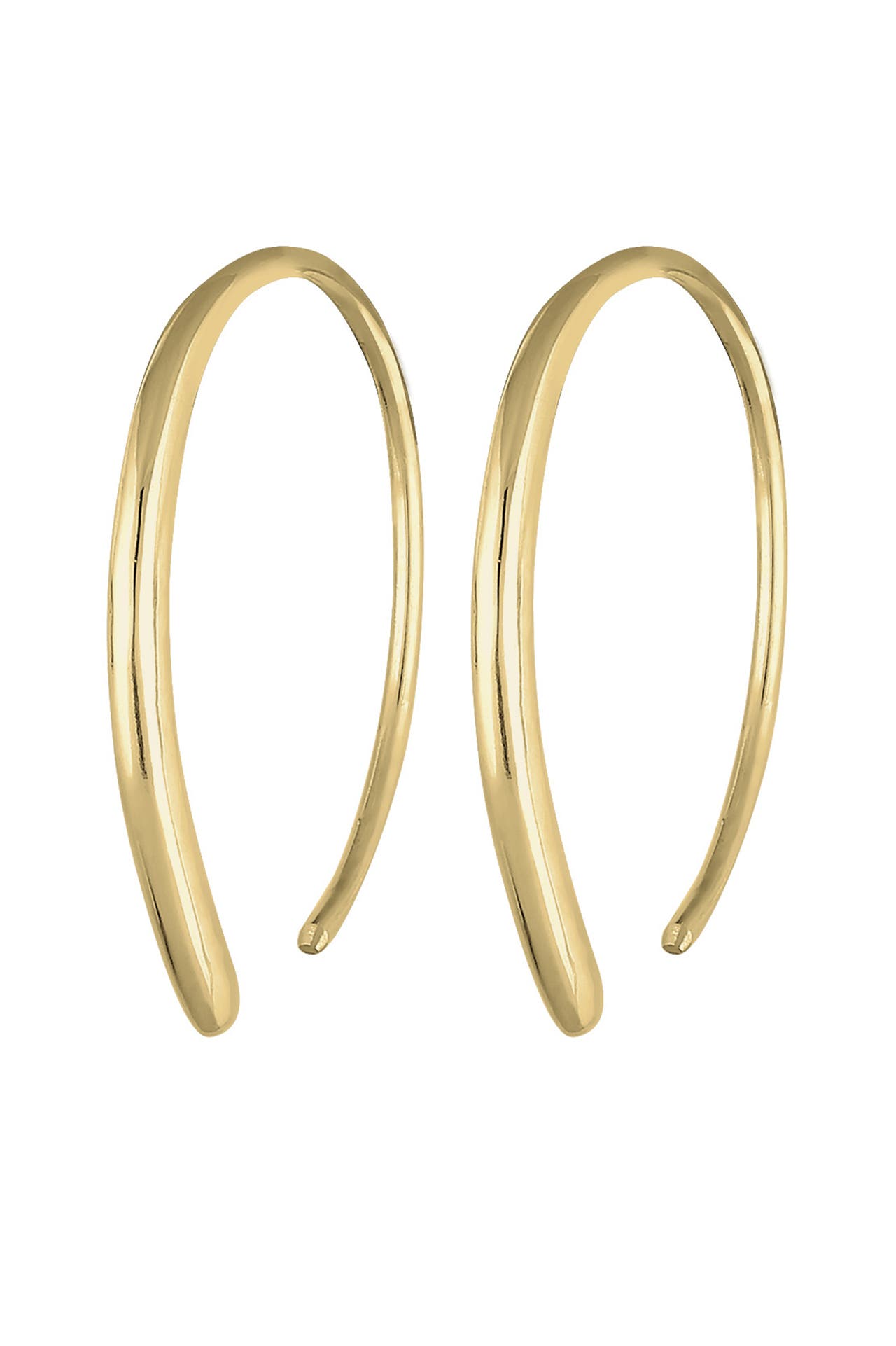 ELLI PREMIUM Ohrringe Creole Offen Geo Basic Trend Plain 375 Gelbgold Gold, Bild 1