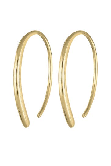 ELLI PREMIUM Ohrringe Creole Offen Geo Basic Trend Plain 375 Gelbgold Gold