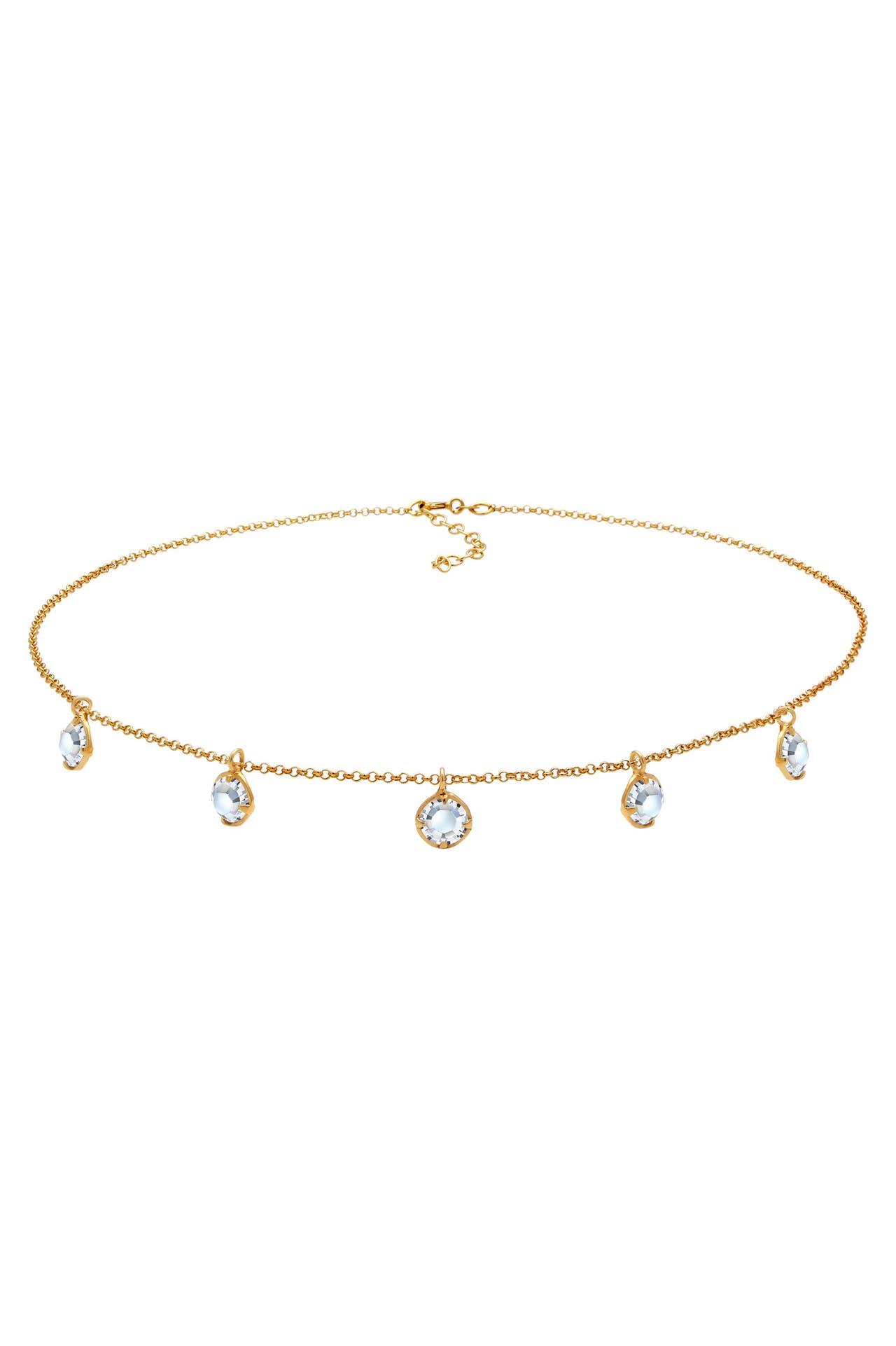 ELLI Kette Choker mit Kristalle Silber vergoldet Gold, Bild 1