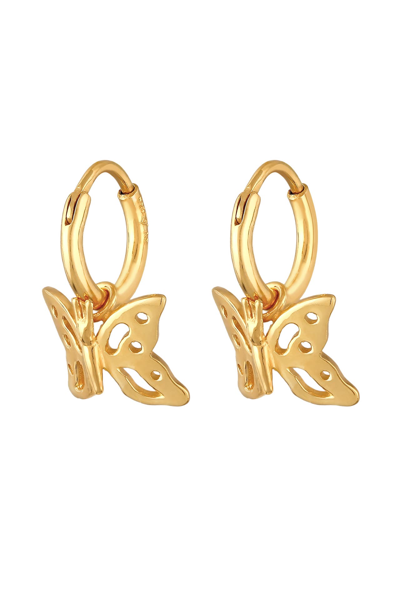 ELLI Ohrringe Creolen Schmetterling Filigran 925 Silber Gold, Bild 1
