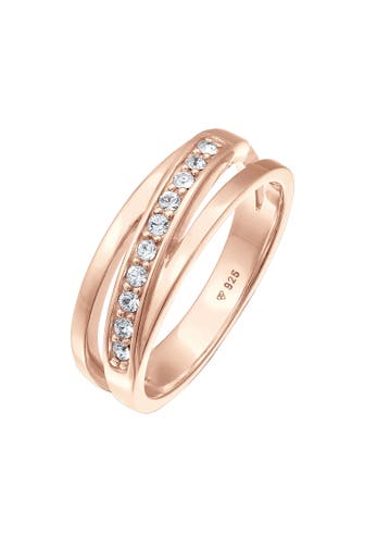 ELLI Ring Bandring Wickelringmit Kristallen von Swarovski® 925 Silber Rosegold