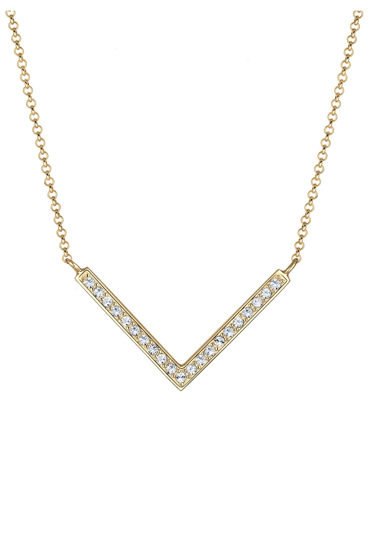 ELLI Kette V-Kette Kristalle 925 Silber Gold, Bild 1