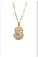 Kette Buchstabe S Weiß 925 Sterling Silber vergoldet, mit Kristallen von Swarovski® Gold