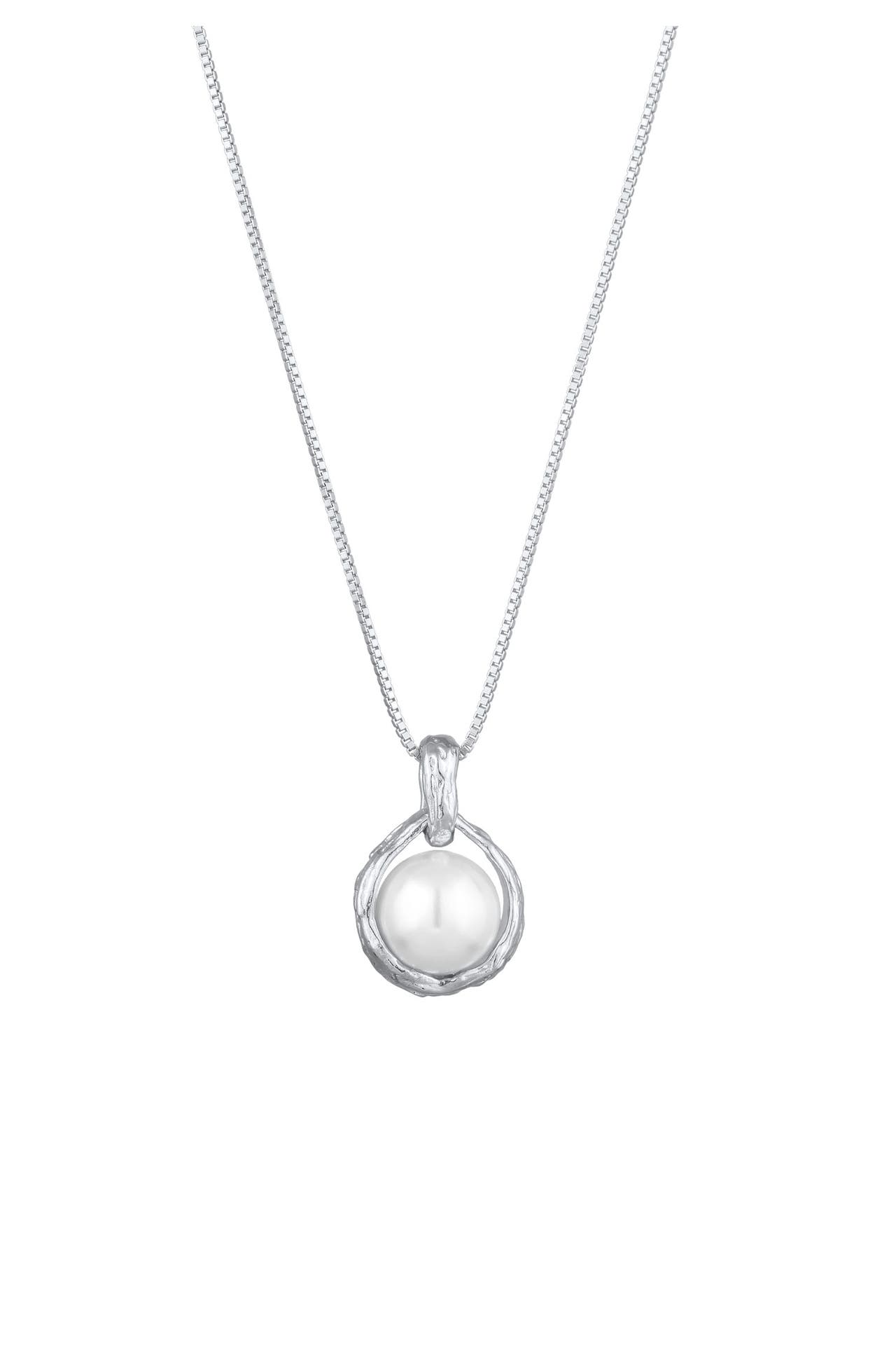 ELLI PREMIUM Kette Anhänger Muschelkernperle Vintage Style 925 Sterling Silber Silber, Bild 1