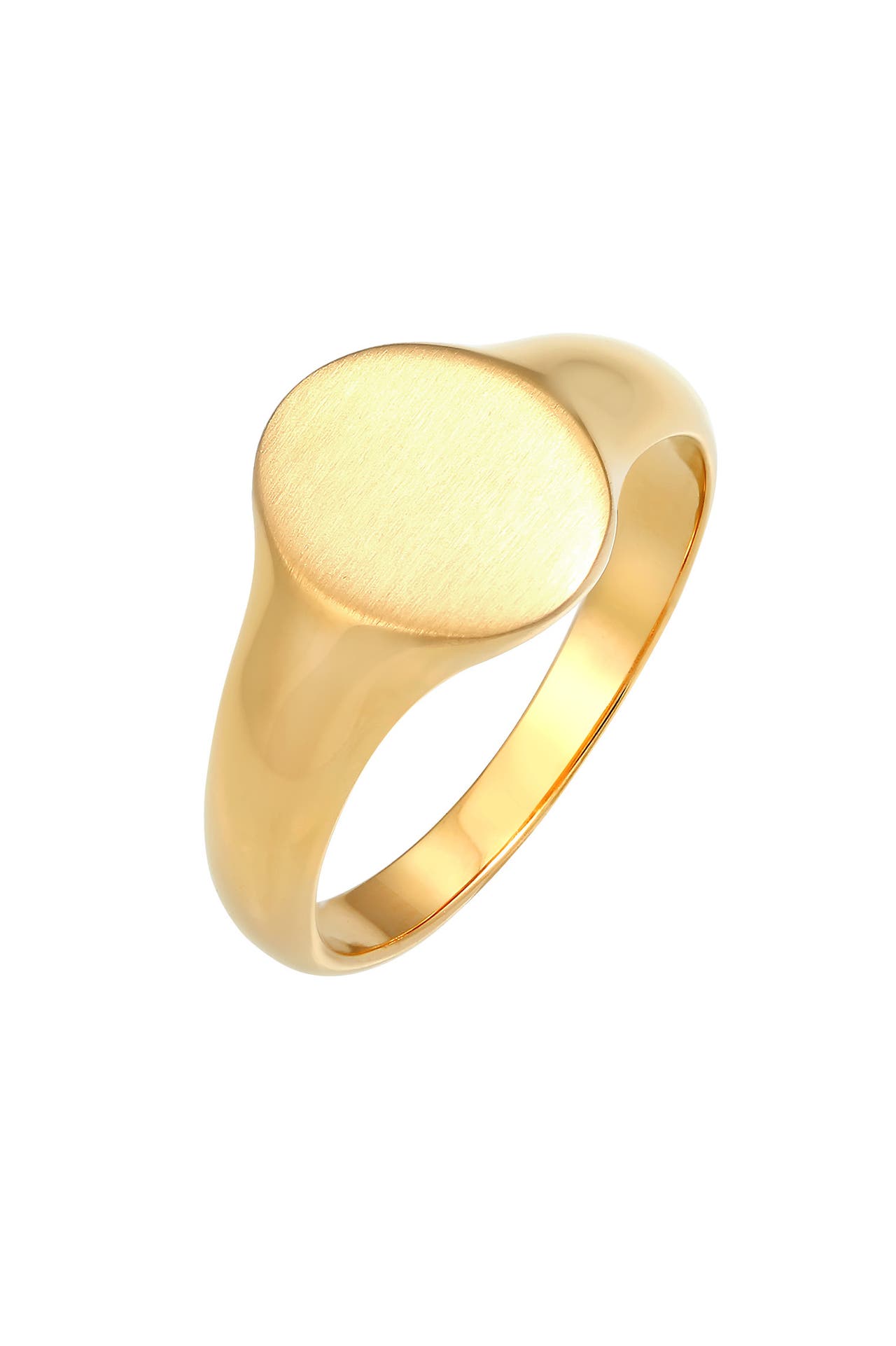 KUZZOI Ring Basic Siegelring Matt 925 Silber Gold, Bild 1