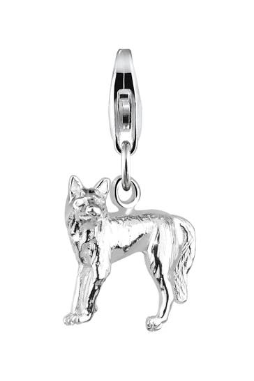 ELLI Charm Wolf Natur Tier 925 Silber