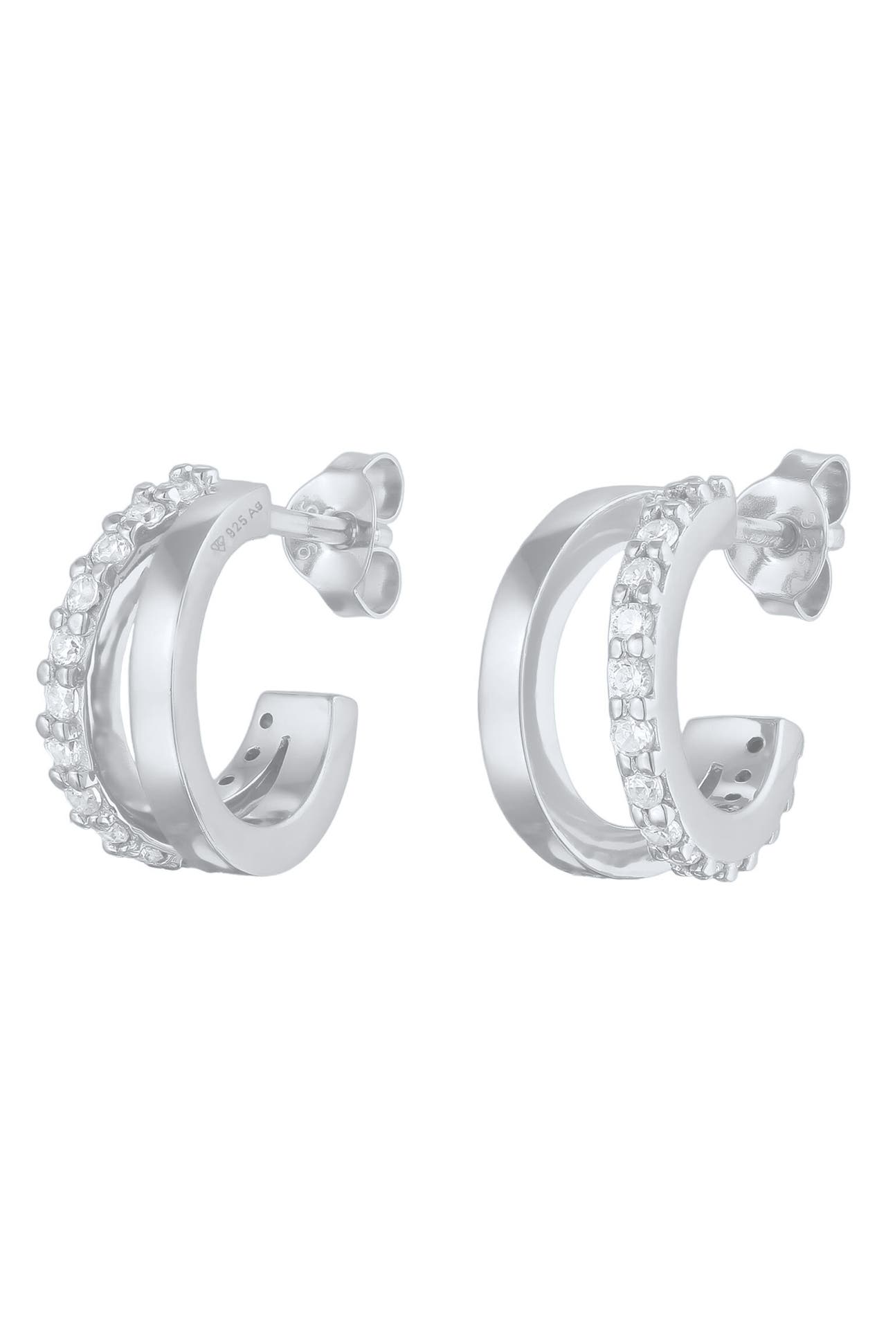 ELLI Ohrringe Creolen Zirkonia 925 Sterling Silber Silber, Bild 1