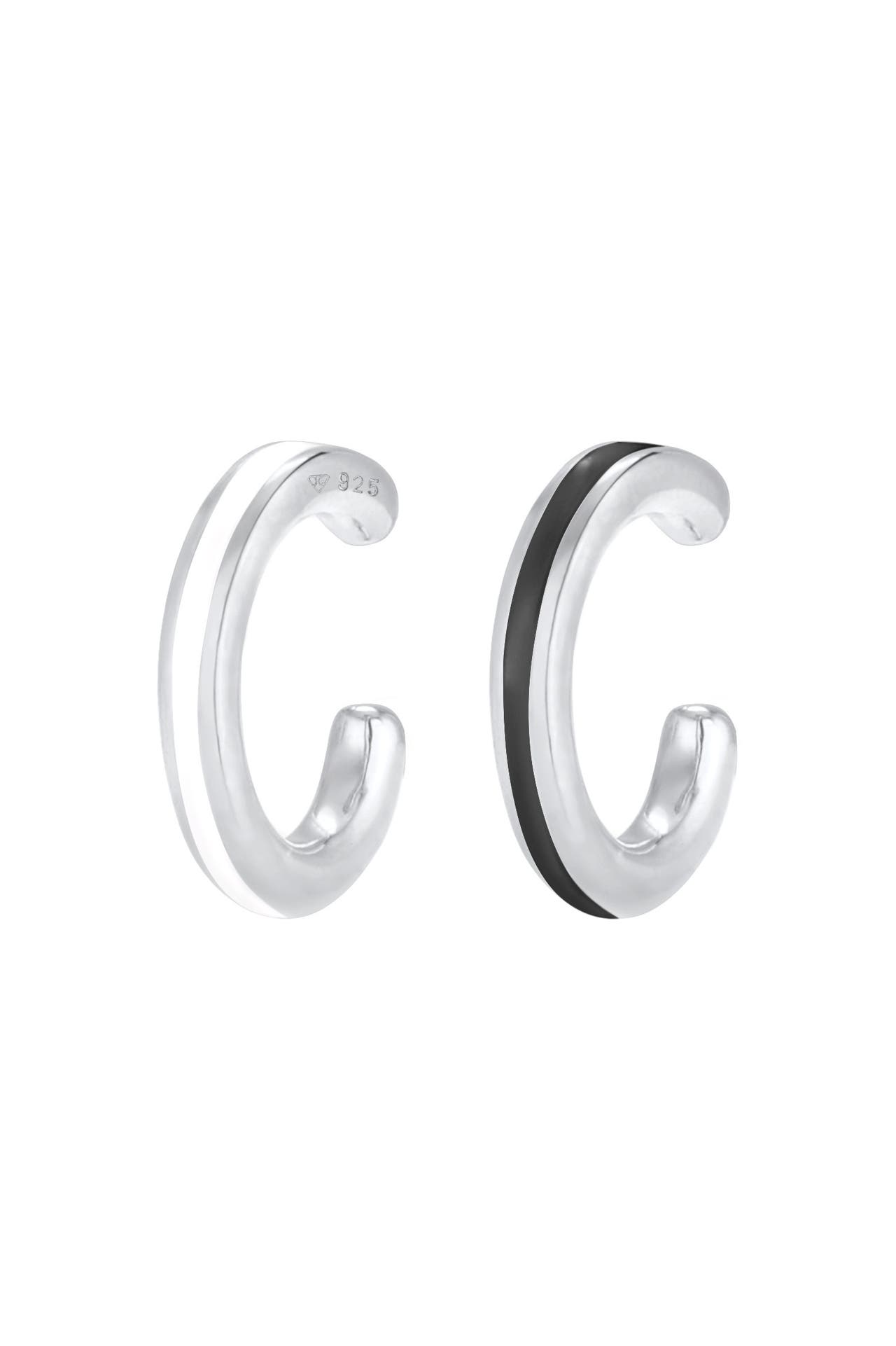 ELLI Ohrringe Buntes Emaille Earcuff 2er Set 925 Silber Silber, Bild 1