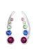 Ohrringe Earclimber Regenbogen Glas Kristalle 925 Sterling Silber Silber